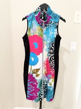 Dolcezza Simply Art Mindy Sommers Wearable Art Zip Dress Maximalist Art to Wear